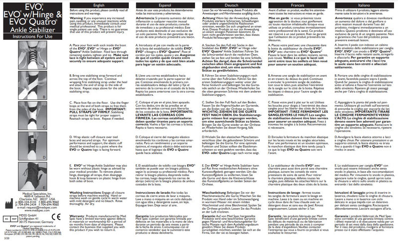 Med Spec EVO™ Ankle Stabilizer