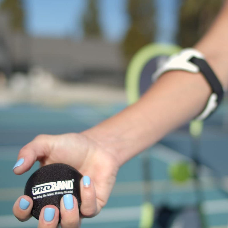 PROBAND Bandit + Theraputic Exercise Ball - Arm Band + Ball for Elbow & Forearm - Help Relieve Pain & Swelling